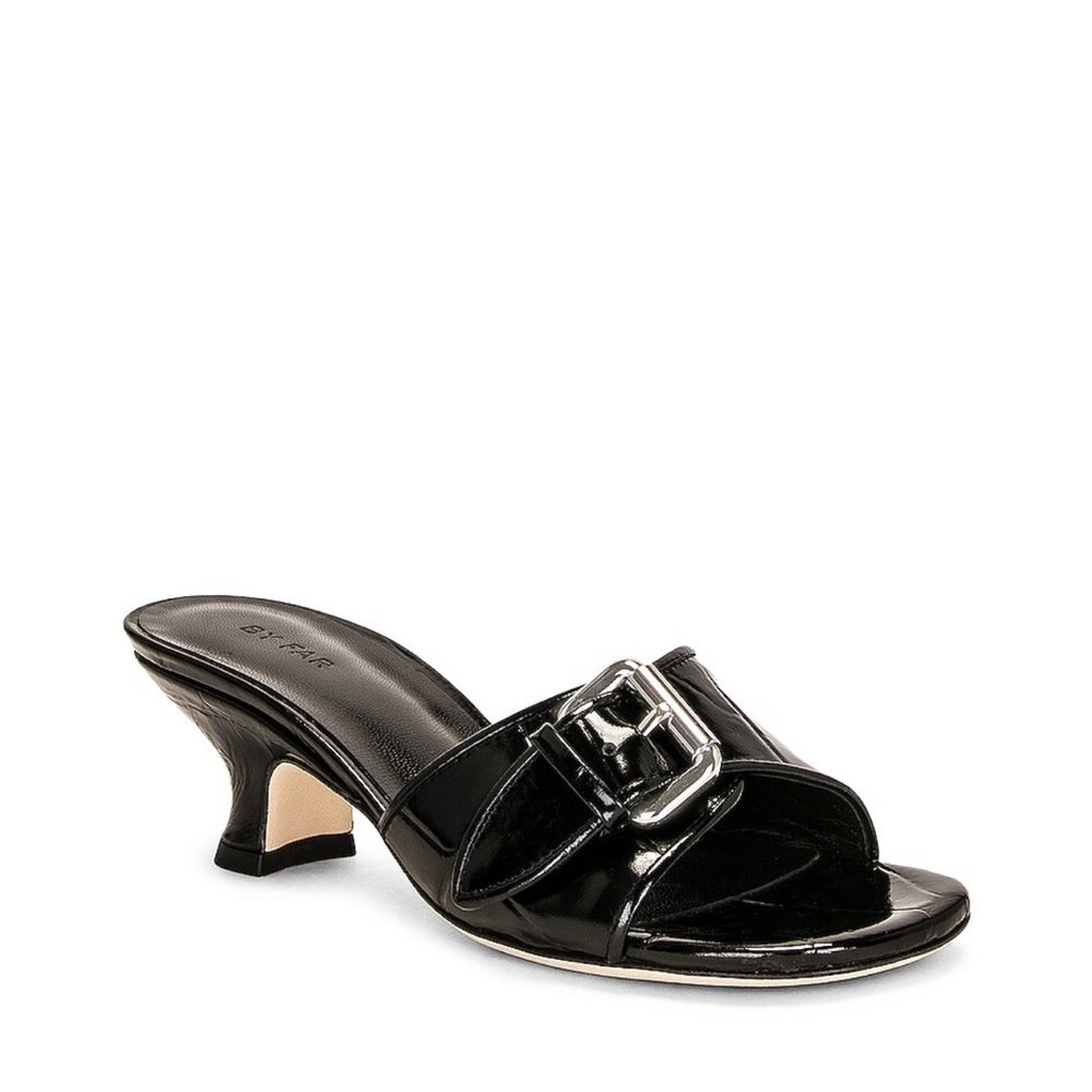 Stylish Black Heeled Mules